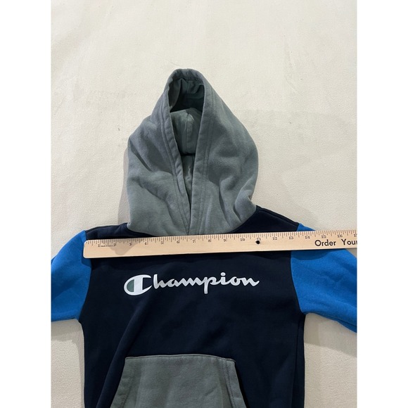 Kids Champion Hoodie Sweatshirt Jogger Pants Set Navy Blue Blue Grey Size 5 - Picture 6 of 12